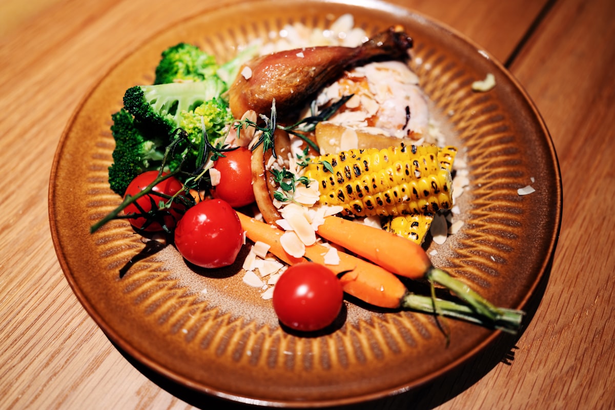 Visual guide showing a balanced plate with portion recommendations for each food group